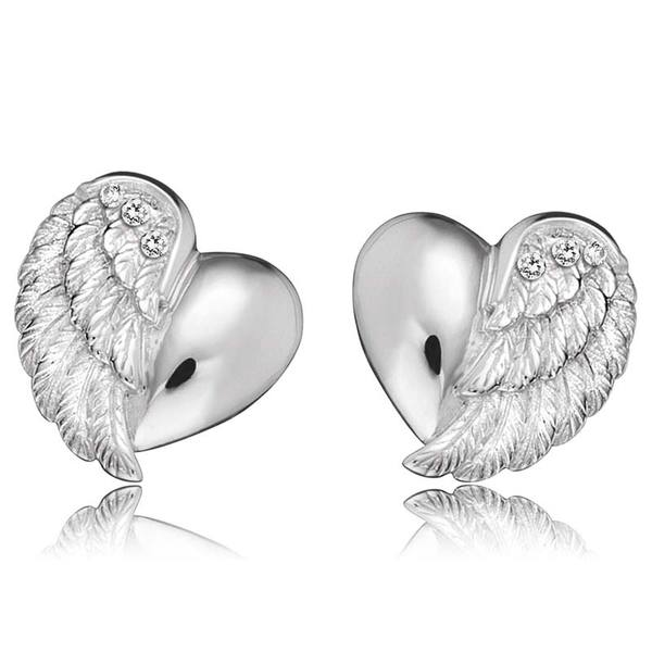 Engelsrufer Silver Heart Wing Stud Earrings